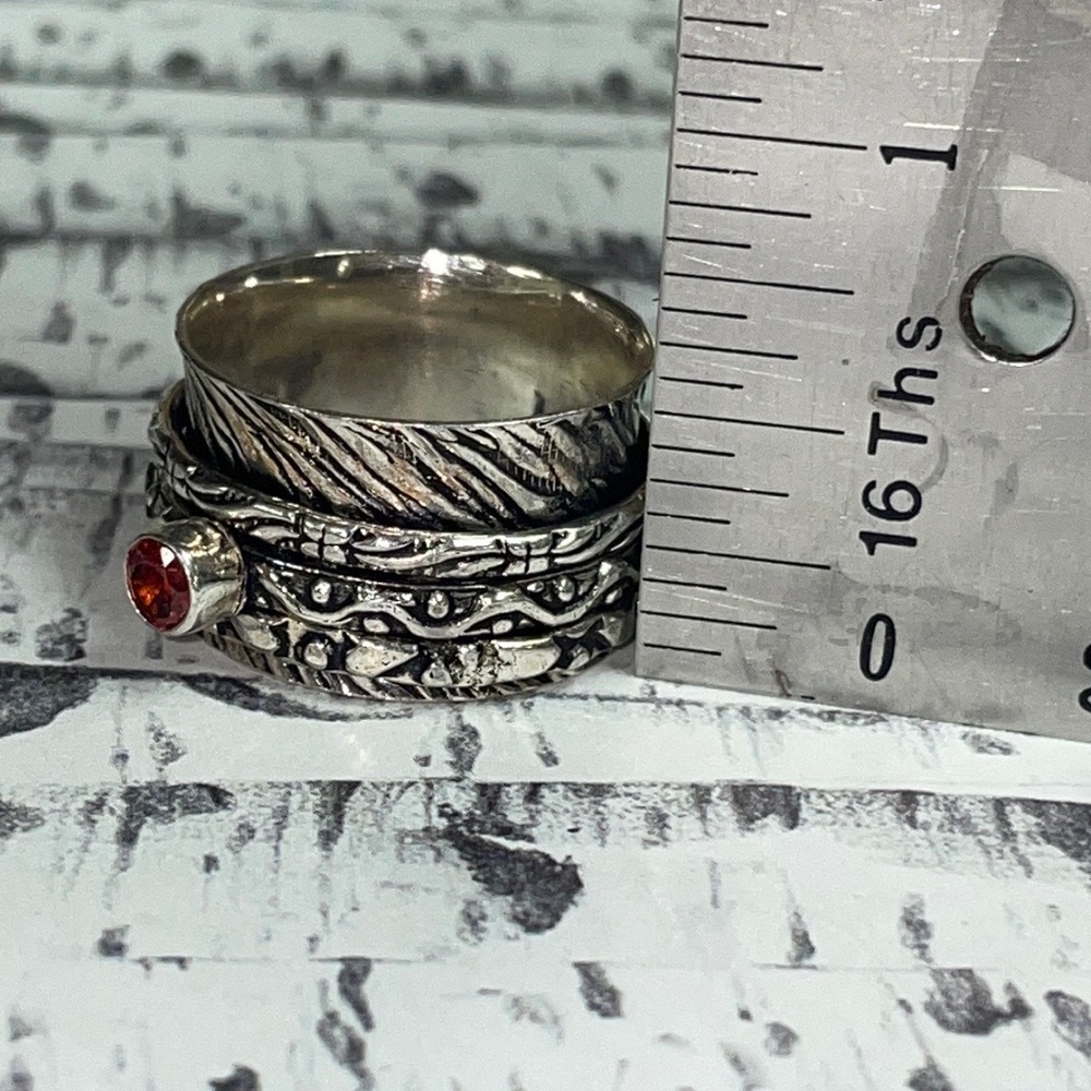 3 Stone Spinner Ring - image 8